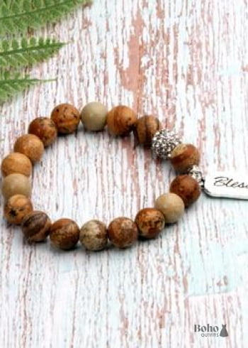 Boho Bracelet, Green Amazonite Blessed